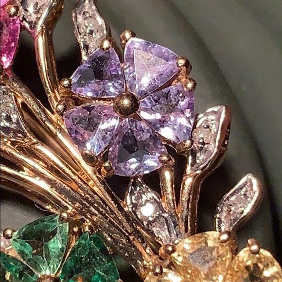 14KT Gold Emerald/Yell sapphire/Ruby/Diamond - Picture 4 of 10